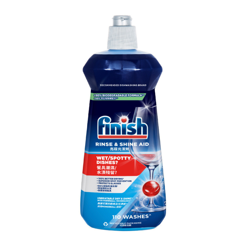 Chai 500ml nước làm bóng chén Finish (Không Hương) – (Hỗ trợ sấy khô và không bị đọng nước trên ly thủy tinh)